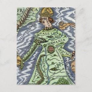 EUROPA ALS KONINGIN, 1588 BRIEFKAART