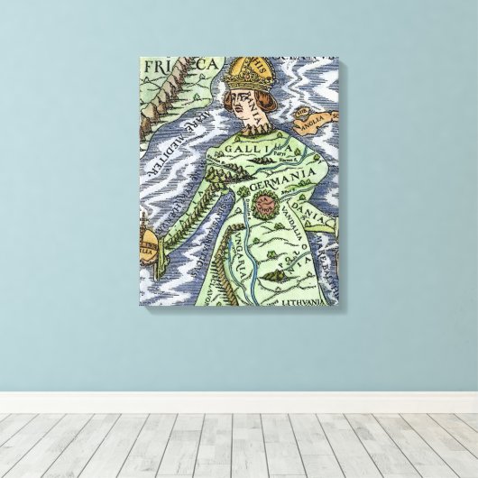 EUROPA ALS KONINGIN, 1588 CANVAS AFDRUK (Insitu (Houten vloer))