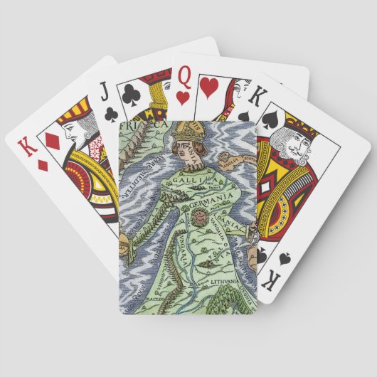 EUROPA ALS KONINGIN, 1588 POKERKAARTEN (Achterkant)