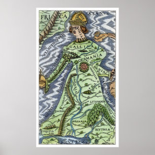 EUROPA ALS KONINGIN, 1588 POSTER