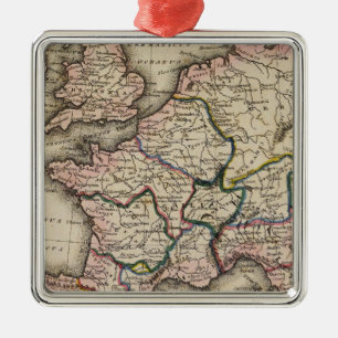 Europa Atlas-kaart Metalen Ornament