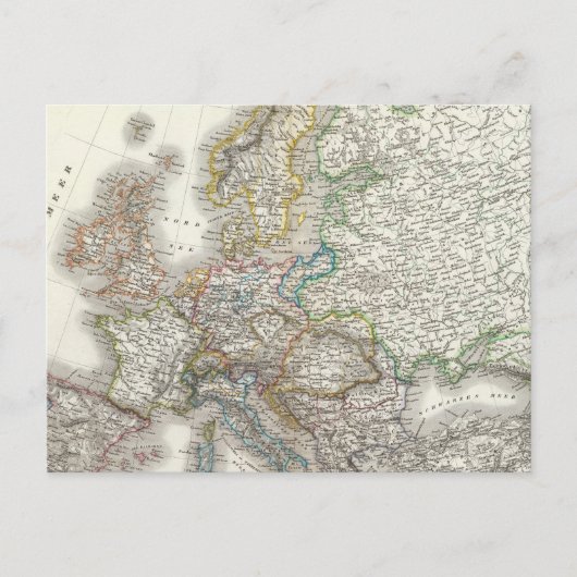 Europa Atlas Map Briefkaart (Voorkant)