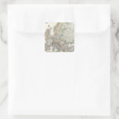 Europa Atlas Map Vierkante Sticker (Tas)