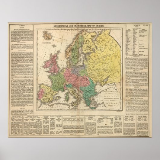 Europa - Atlaskaart voor religie Poster (Voorkant)