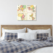 Europa, Azië, Afrika, Amerika Canvas Afdruk (Insitu (Slaapkamer))