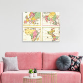 Europa, Azië, Afrika, Amerika Canvas Afdruk (Insitu (Woonkamer))
