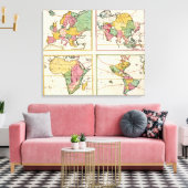Europa, Azië, Afrika, Amerika Canvas Afdruk (Insitu (Woonkamer))