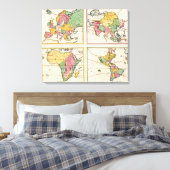Europa, Azië, Afrika, Amerika Canvas Afdruk (Insitu (Slaapkamer))