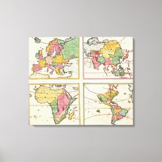 Europa, Azië, Afrika, Amerika Canvas Afdruk (Voorkant)