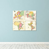 Europa, Azië, Afrika, Amerika Canvas Afdruk (Insitu (Houten vloer))