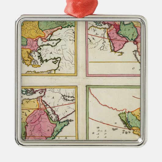 Europa, Azië, Afrika, Amerika Metalen Ornament (Voorkant)
