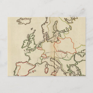Europa, bergen en rivieren briefkaart