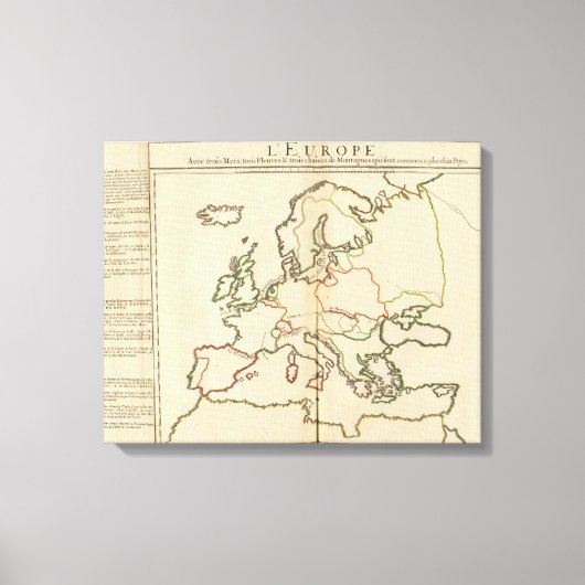 Europa, bergen en rivieren canvas afdruk (Voorkant)