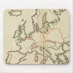 Europa, bergen en rivieren muismat