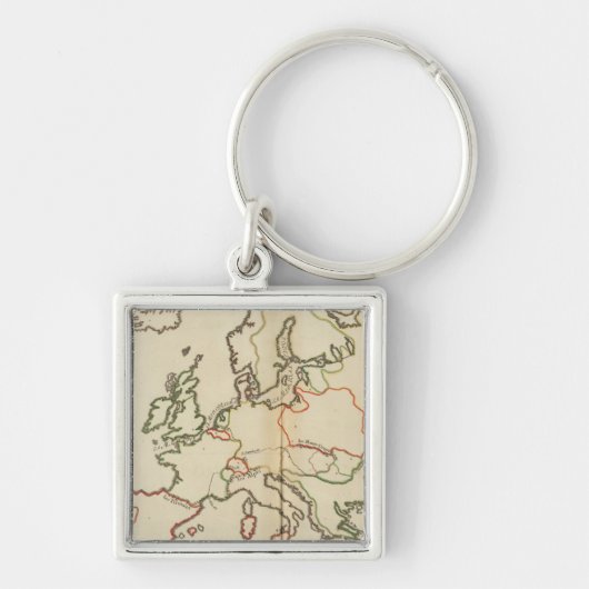 Europa, bergen en rivieren sleutelhanger (Voorkant)