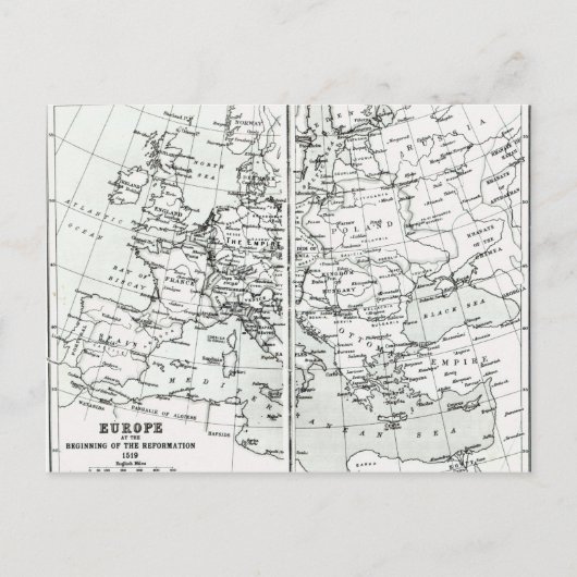 Europa, bij het begin van de hervorming briefkaart (Voorkant)