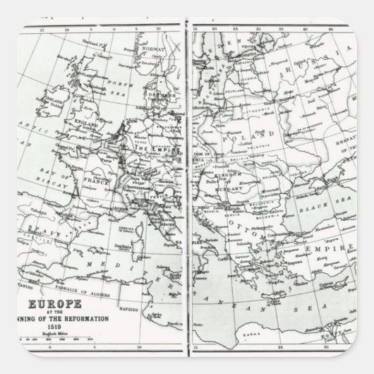 Europa, bij het begin van de hervorming vierkante sticker (Voorkant)