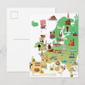 Europa - Cartoon Map Briefkaart (Voorkant / Achterkant)