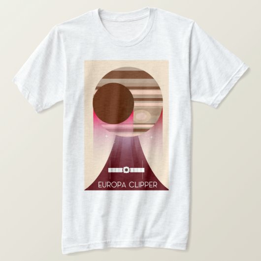 Europa Clipper Ruimte Kunst T-shirt (Design voorkant)