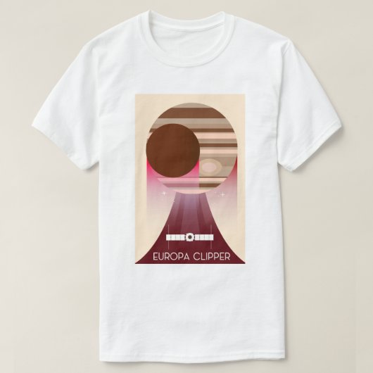 Europa Clipper Ruimte Kunst T-shirt (Design voorkant)
