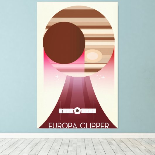Europa Clipper Space Art Canvas Afdruk (Insitu (Houten vloer))