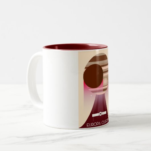 Europa Clipper Space Art Tweekleurige Koffiemok (Voorkant links)