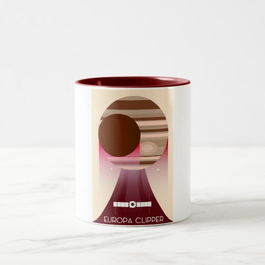Europa Clipper Space Art Tweekleurige Koffiemok (Center)