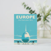 Europa Commerciële vliegtuigmaatschappij aangepast Briefkaart (Staand voorkant)