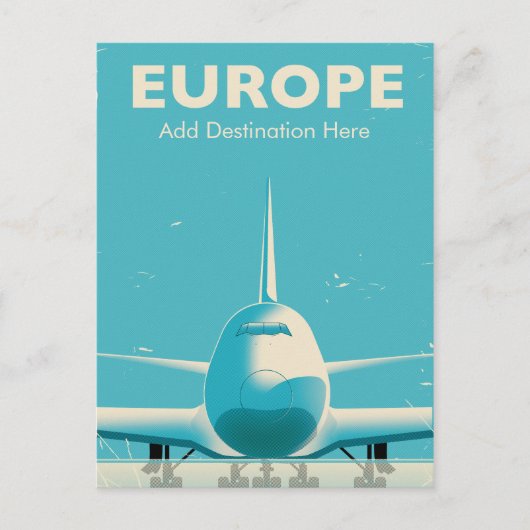 Europa Commerciële vliegtuigmaatschappij aangepast Briefkaart (Voorkant)