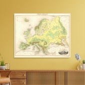Europa contourkaart canvas afdruk (Insitu (Woonkamer))