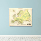 Europa contourkaart canvas afdruk (Insitu (Houten vloer))