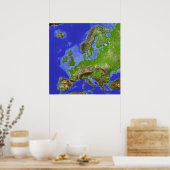 Europa, de schaduwkaart poster (Keuken)