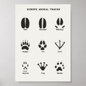 Europa Dierentracks Vastgesteld Poster (Voorkant)
