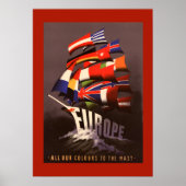 Europa door scheepsreisposter Poster (Voorkant)
