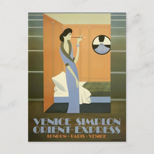 Europa door trein-Orient Express-reizen Briefkaart (Voorkant)