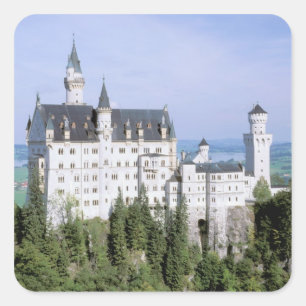 Europa, Duitsland, het kasteel van Neuschwanstein Vierkante Sticker