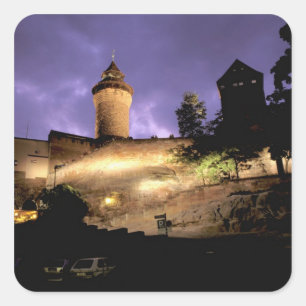 Europa, Duitsland, Neurenberg, Keizerlijk Kasteel Vierkante Sticker