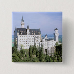 Europa, Duitsland, Neuschwanstein Castle, gebouwd Vierkante Button 5,1 Cm