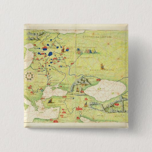 Europa en Centraal-Azië Vierkante Button 5,1 Cm (Voorkant)