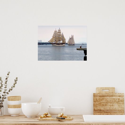 Europa en de Amerikaanse adelaar Poster (Keuken)