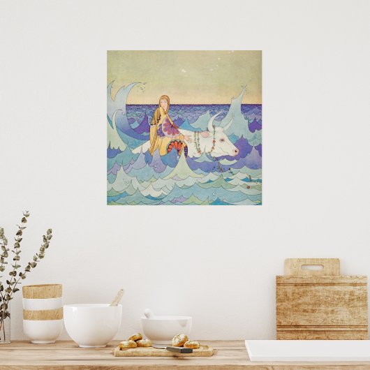 Europa en de Bull van Virginia Frances Sterrett Poster (Keuken)