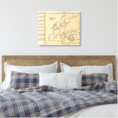 Europa en de grote steden canvas afdruk (Insitu (Slaapkamer))