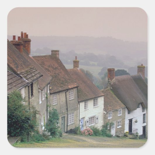 Europa, Engeland, Dorset, Gold Hill, Shaftesbury. Vierkante Sticker (Voorkant)