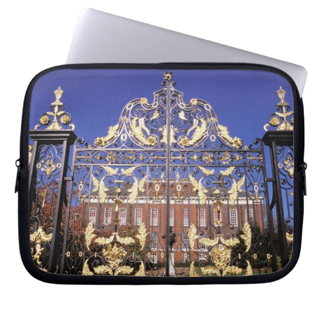 Europa, Engeland, Londen. Goudhek buiten Laptop Sleeve (Voorkant)