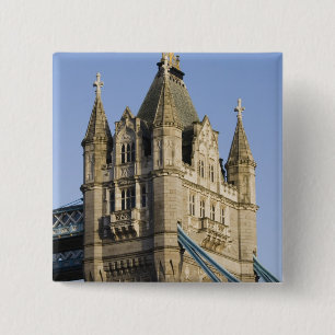 Europa ENGELAND, Londen: Tower Bridge / Laat Vierkante Button 5,1 Cm