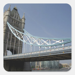 Europa, Engeland, Londen. Tower Bridge over de 2 Vierkante Sticker