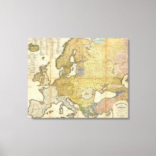 Europa - Ethnografiekaart Canvas Afdruk (Voorkant)