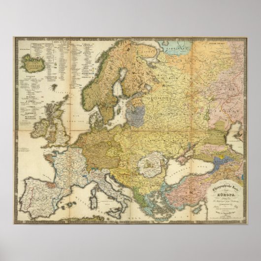 Europa - Ethnografiekaart Poster (Voorkant)