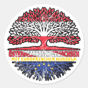Europa Europäisch Österreichisch Österreich Baum Ronde Sticker