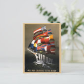  Europa Europees vlaggen Marshallplan Briefkaart (Staand voorkant)